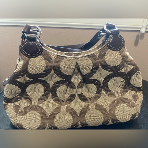 Coach Small Tan and Brown Handbag - Picture 3 of 11